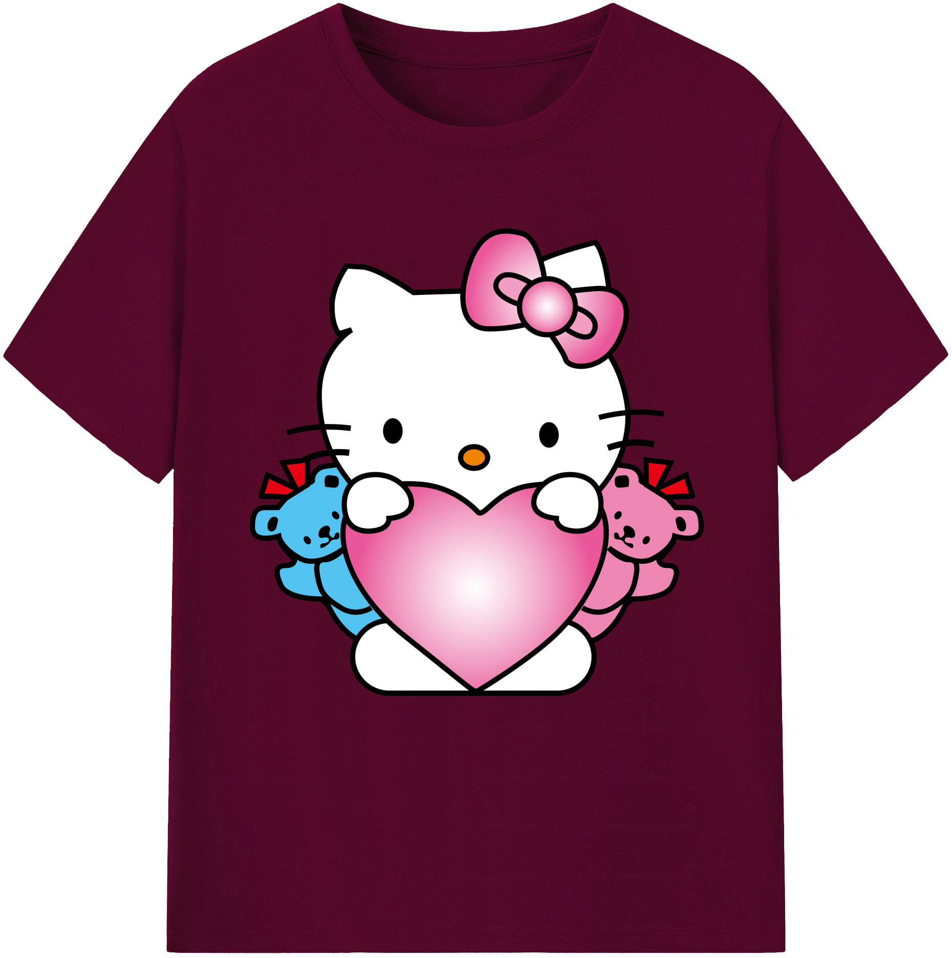 （画像用） Hello Kitty ハローキティ レディースカジュアルプリントTシャツ（綿100％）